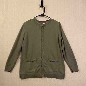 Isaac Mizrahi Live Cardigan Sweater Women's Medium Green Long Sleeves